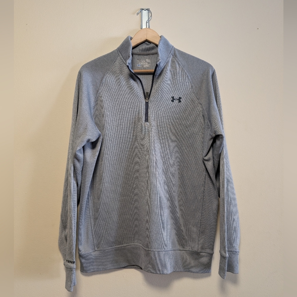Under Armour ColdGear Quarter Zip Pullover Gray LG Loose Fit